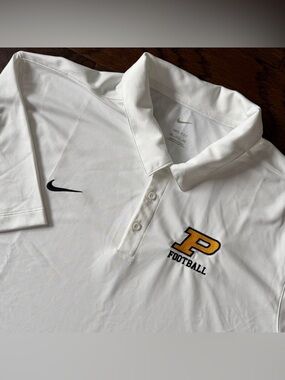 Purdue Boilermakers Nike Dri fit Mens Polo Shirt Football 3XL White NCAA Golf